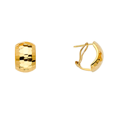 14k Yellow Gold Half Round Huggies Earrings
