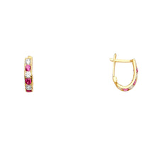 Load image into Gallery viewer, 14K Yellow CZ Channel Huggies Earring 1grams