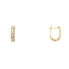 14K Yellow CZ Huggies Earring 1grams
