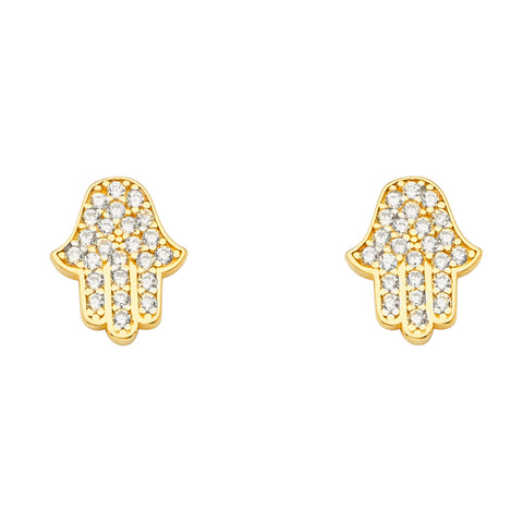 14k Yellow Gold Assorted Earrings With Push Back