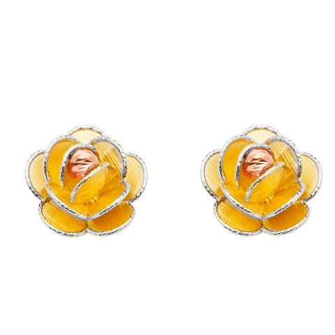 14k Yellow Gold Assorted Earrings With Push Back