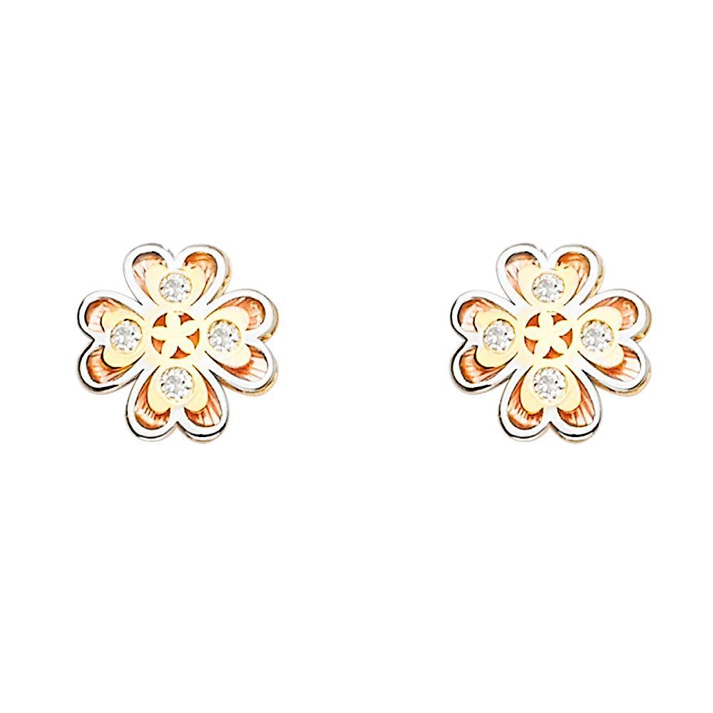 14K Gold Assorted Earrings With Push Back - silverdepot