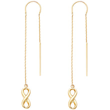 Load image into Gallery viewer, 14K Yellow Double Lines Chain Infinity Earring