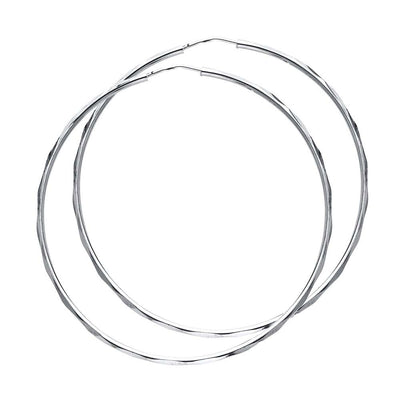 14K White Gold 1.5mm Hoop Earrrings