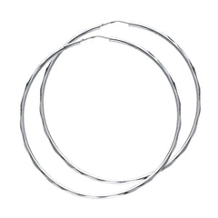 14K White Gold 1.5mm Hoop Earrrings