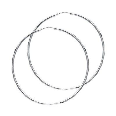 14K White Gold 1.5mm Hoop Earrrings