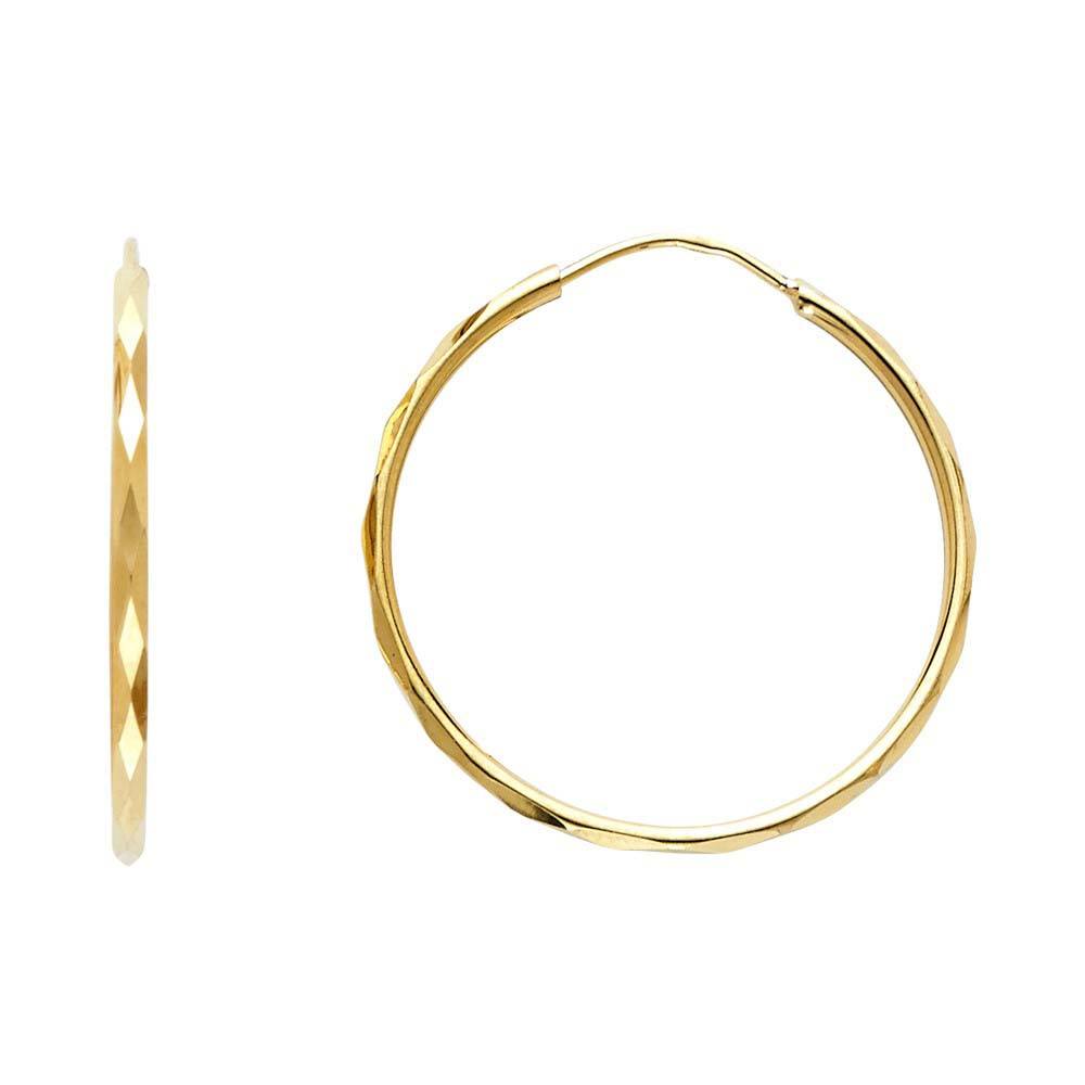 14K Yellow Gold 1.5mm Hoop Earrrings