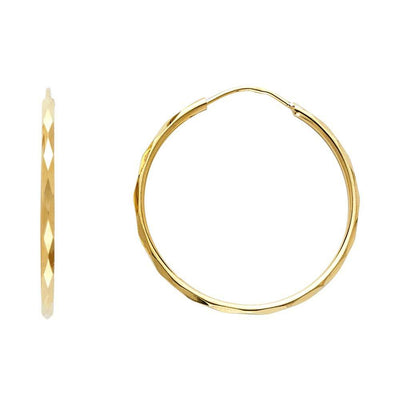 14K Yellow Gold 1.5mm Hoop Earrrings