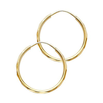 14K Yellow Gold 1.5mm Hoop Earrrings