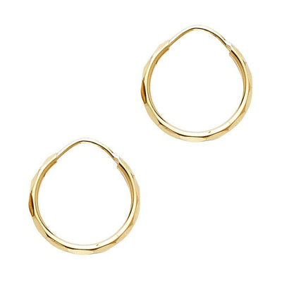 14K Yellow Gold 1.5mm Hoop Earrrings