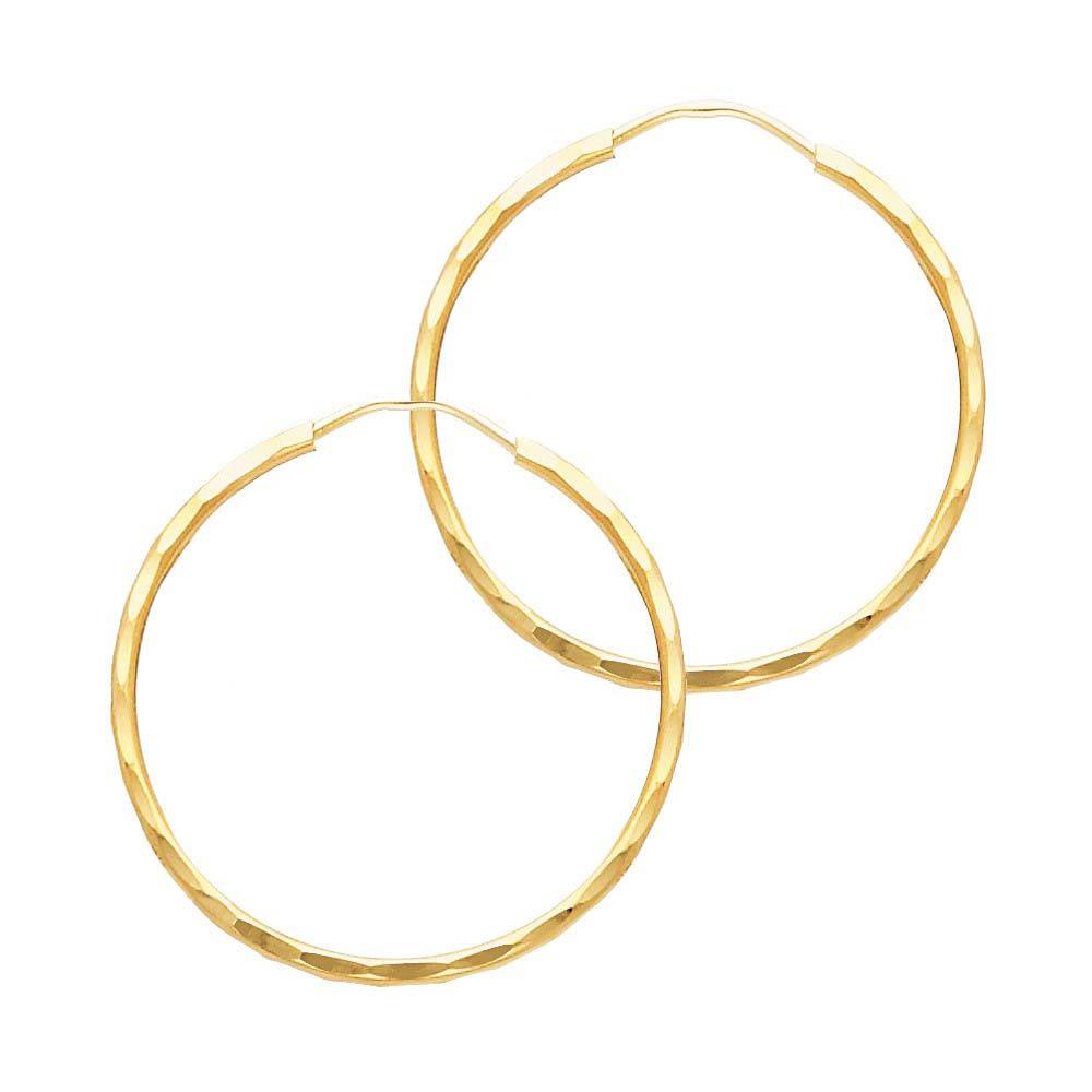 14k Yellow Gold 1.5mm Hoop Earrings