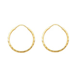14k Yellow Gold 1.5mm Hoop Earrings