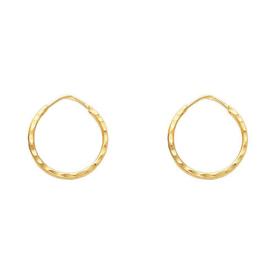 14k Yellow Gold 1.5mm Hoop Earrings