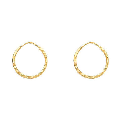 14k Yellow Gold 1.5mm Hoop Earrings