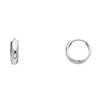 14K White Gold 3mm Huggies Earrings