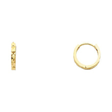 Load image into Gallery viewer, 14K Yellow Gold 2mm Square Tube Huggies Earrings