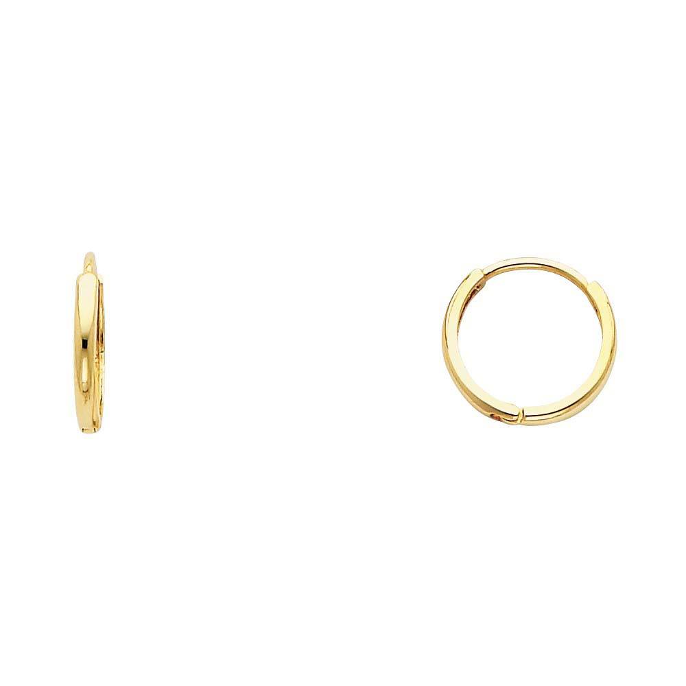 14K Yellow Gold 2mm Huggies Earrings