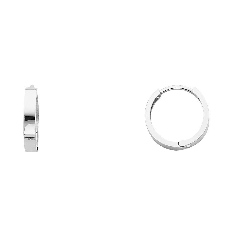 14K White Gold 2.5mm Huggies Earrings