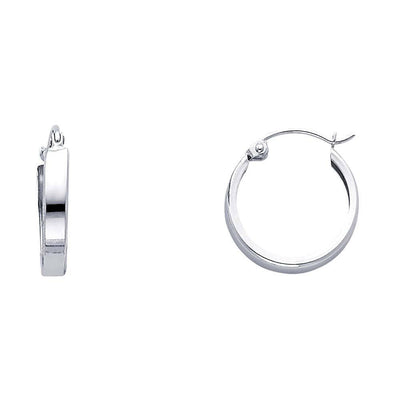 14K White Gold 3mm Huggies Earrings
