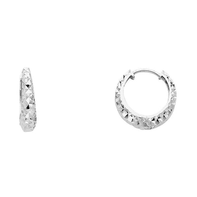 14K White Gold 3mm Huggies Earrings