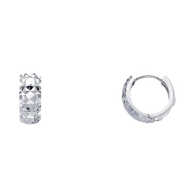 14K White Gold 5mm Huggies Earrings