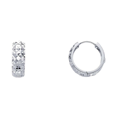 14K White Gold 5mm Huggies Earrings