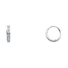 Load image into Gallery viewer, 14K White Gold 2mm CZ Huggies Earrings