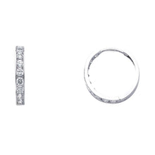 Load image into Gallery viewer, 14K White Gold 3mm CZ Huggies Earrings