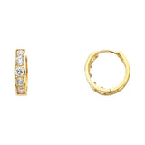 14K Yellow Gold 4mm CZ Huggies Earrings