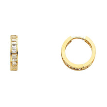 Load image into Gallery viewer, 14K Yellow Gold 4mm CZ Huggies Earrings