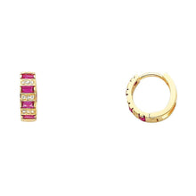 Load image into Gallery viewer, 14K Yellow Gold 4mm CZ Huggies Earrings