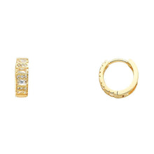 Load image into Gallery viewer, 14K Yellow Gold 4mm CZ Huggies Earrings