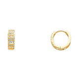 14K Yellow Gold 4mm CZ Huggies Earrings