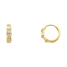 Load image into Gallery viewer, 14K Yellow Gold 3mm CZ Huggies Earrings