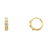 14K Yellow Gold 3mm CZ Huggies Earrings