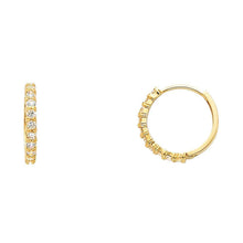 Load image into Gallery viewer, 14K Yellow Gold 2mm CZ Huggies Earrings