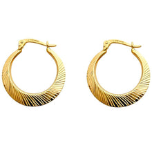 Load image into Gallery viewer, 14K Yellow Gold 2.5mm Diamond Cut Hoop Earrings