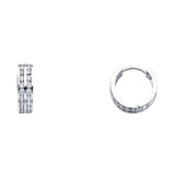 14K White Gold 4mm CZ Huggies Earrings