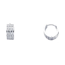 Load image into Gallery viewer, 14K White Gold 5mm CZ Huggies Earrings