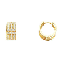 Load image into Gallery viewer, 14K Yellow Gold 7mm CZ Huggies Earrings