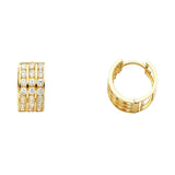 14K Yellow Gold 7mm CZ Huggies Earrings