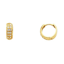 Load image into Gallery viewer, 14K Yellow Gold 5mm CZ Huggies Earrings