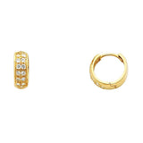 14K Yellow Gold 5mm CZ Huggies Earrings