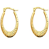 14K Yellow Gold 1.7mm Diamond Cut Hoop Earrings