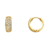 14K Yellow Gold 6mm CZ Huggies Earrings