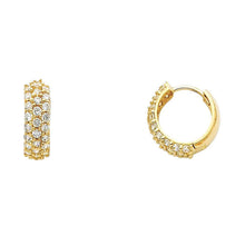 Load image into Gallery viewer, 14K Yellow Gold 5mm CZ Huggies Earrings