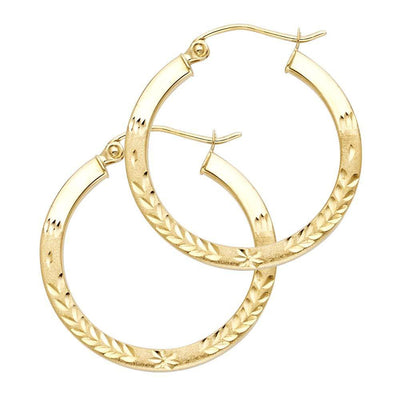 14k Yellow Gold 1.5mm Hoop Earrings