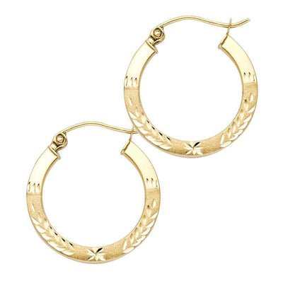 14k Yellow Gold 1.5mm Hoop Earrings