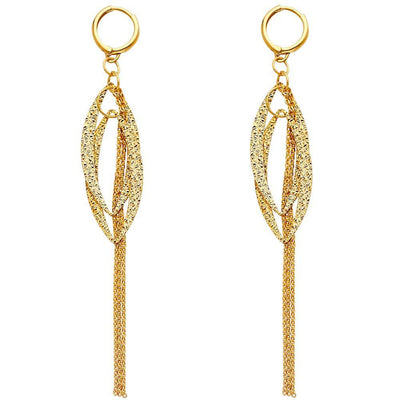14K Yellow Gold Hanging Earrings