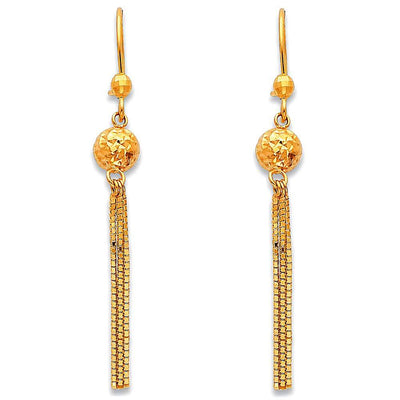 14K Yellow Gold Hanging Earrings